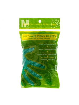 VINYL GLOVE 10CT DISPOSABLE GREEN CLR ONE SIZE FITS ALL