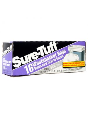 SURE-TUFF TRASH BAG WHT 8 GALLON 16 CT #STF24FW16#11128