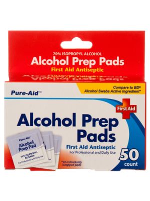 ALCOHOL PREP PADS 50CT #PURE-AID