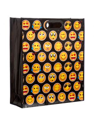 BAG GLOSSY BLACK W/EMOJI PRINT #SD1538