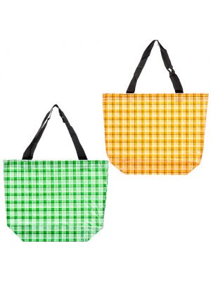 TOTE BAG CHECKERED ASST COLOR & DESIGN