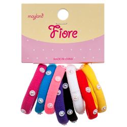 HAIR PONYTAIL W/STONE 8 CT ASST COLOR